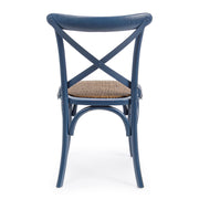 Kék színű, thonet jellegű étkezőszék.