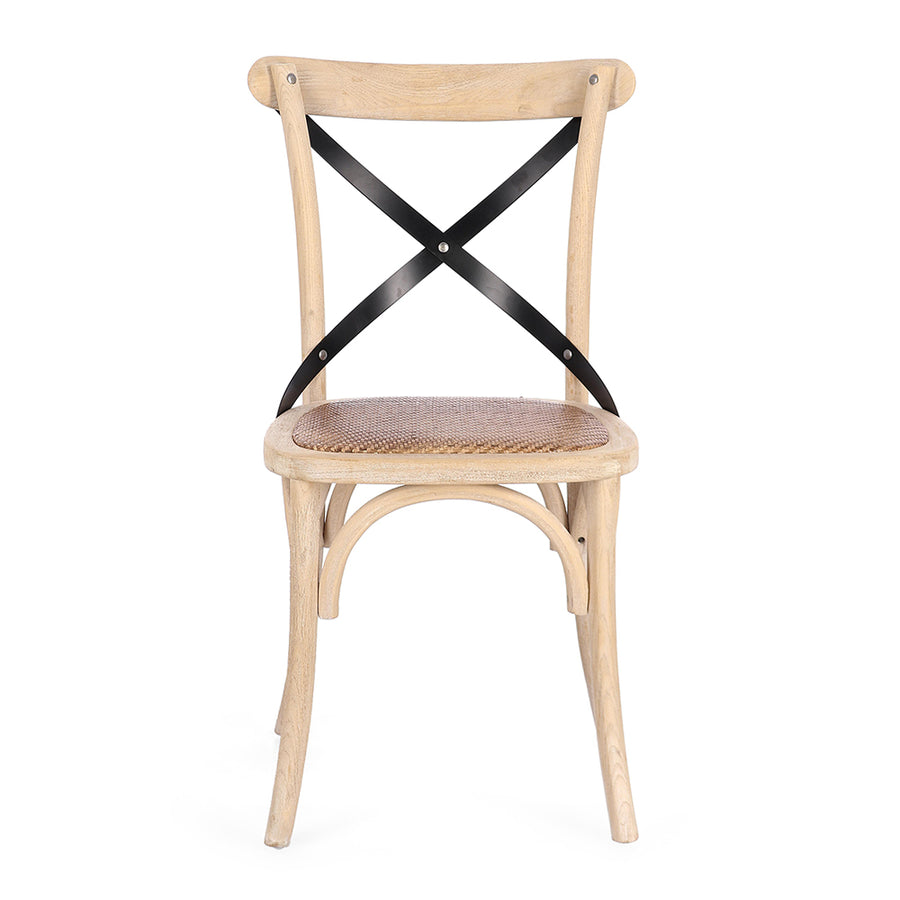 Kefélt felületű, natúr színű szilfa étkezőszék.