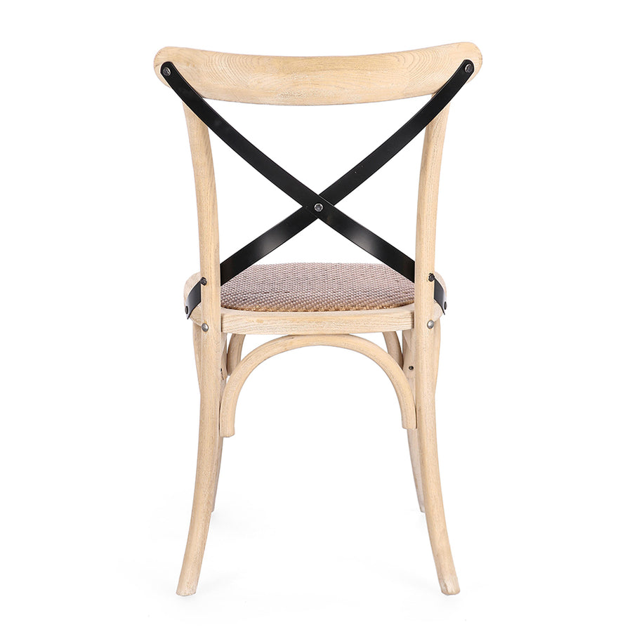 Kefélt felületű, natúr színű szilfa étkezőszék.