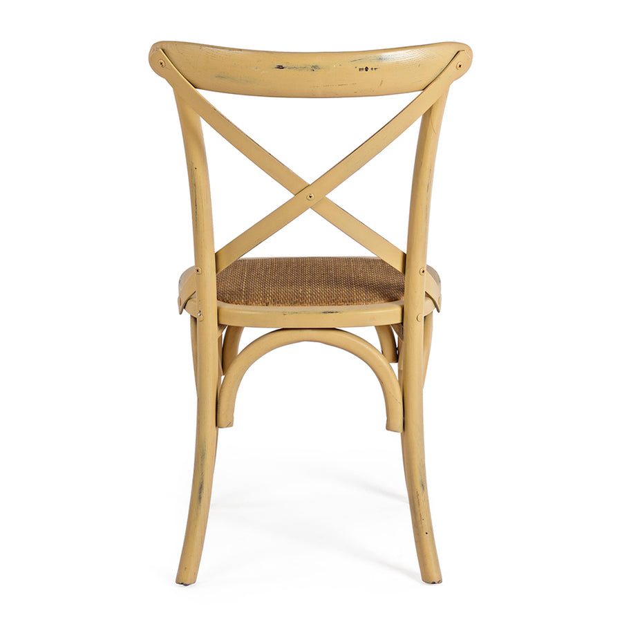 Okker színű, thonet jellegű, szilfa étkezőszék.