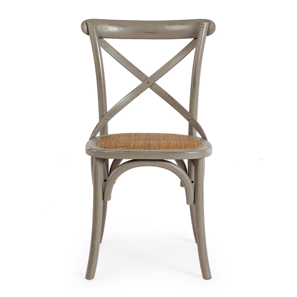 Szürke színű, thonet ihletésű étkezőszék.