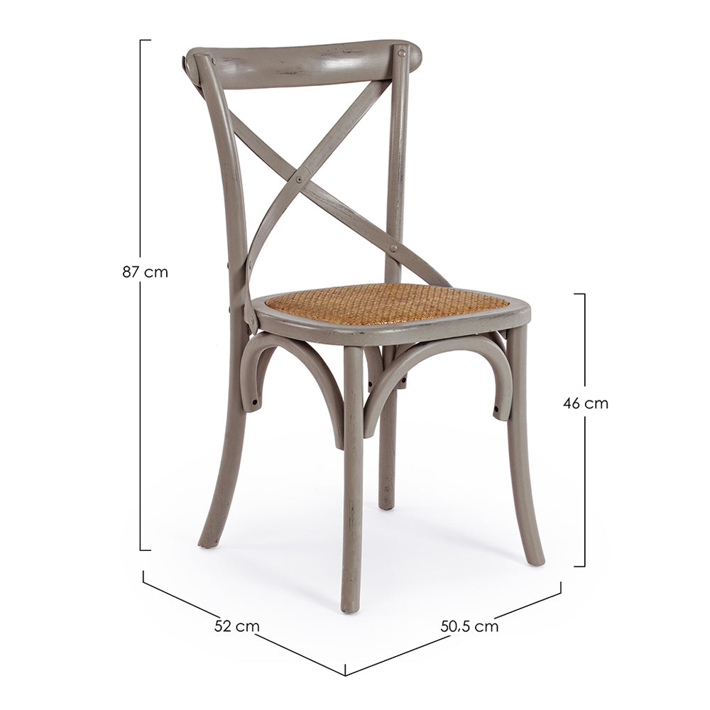 Szürke színű, thonet ihletésű étkezőszék.