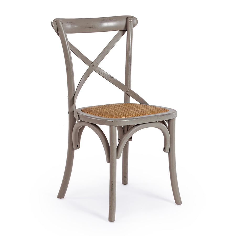 Szürke színű, thonet ihletésű étkezőszék.