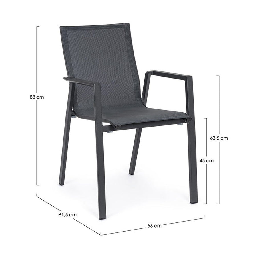 Grafitszürke színű kortárs modern kerti szék.