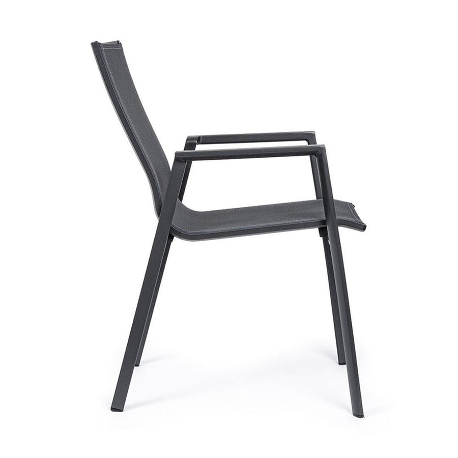 Grafitszürke színű kortárs modern kerti szék.