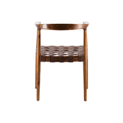 Teakfa karosszék bőr ülésessel.