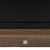 Loft vitrines szekrény alsó zárt tároló része fekete fém ajtókkal