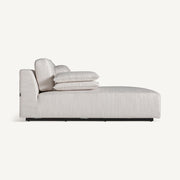 TRAUN kanapé oldalnézet, párnákkal és hengerpárnákkal