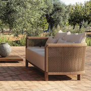 Kortárs teakfa kerti kanapé.