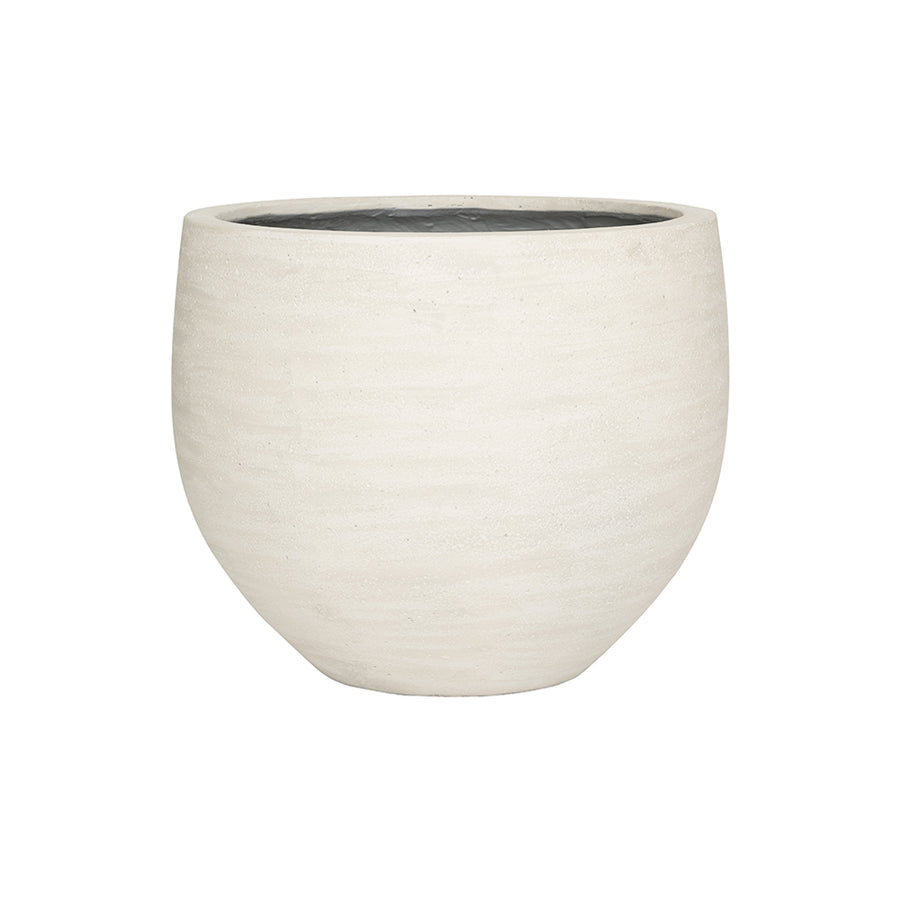 Urban Jumbo Orb XS kaspó elefántcsont árnyalatban, gömbformájú design kaspó UV- és fagyálló kivitelben.