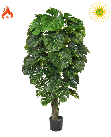 Zöld színű filodendron műnövény.