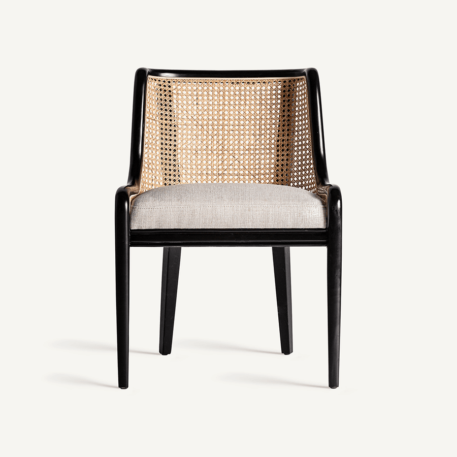 Velburg fekete kaucsukfa design szék elölnézet