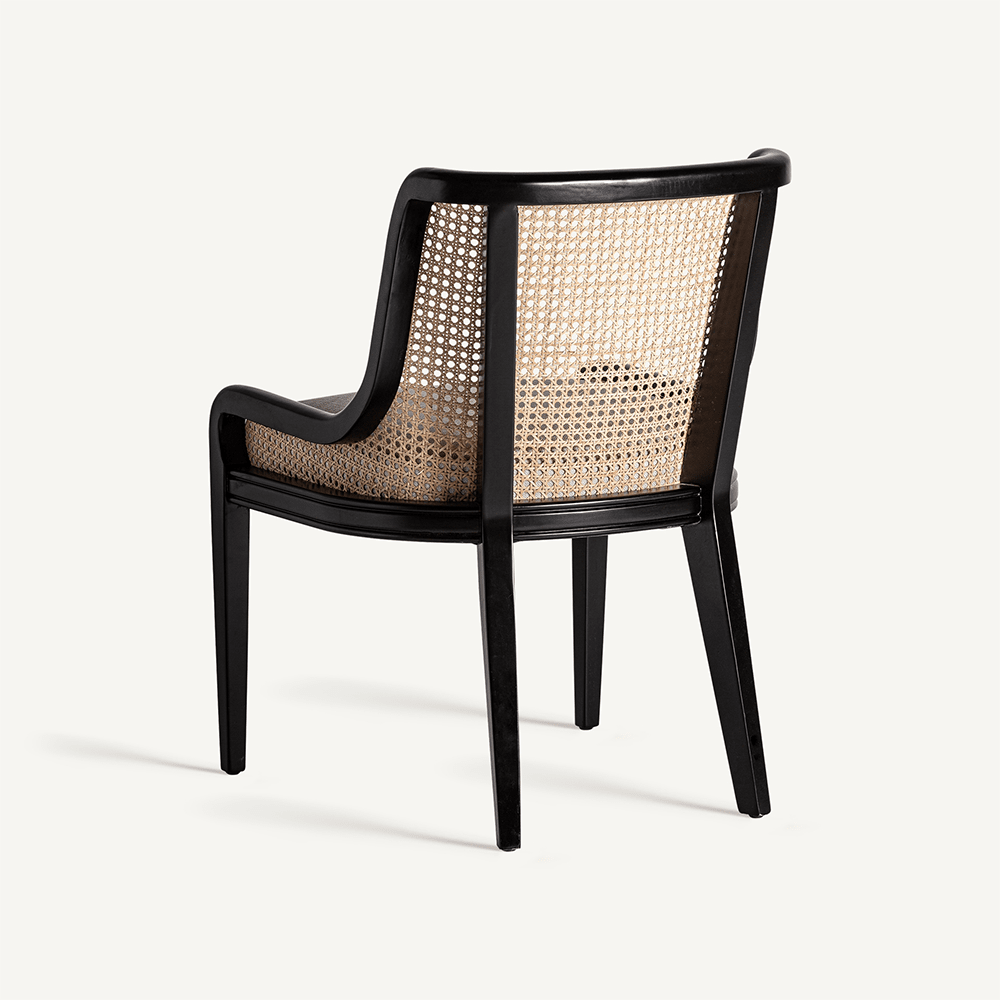 Velburg fekete kaucsukfa design szék hátulnézet