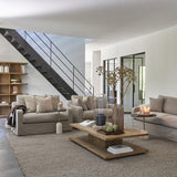 modern loft nappali vermont tölgyfa dohányzóasztallal középen