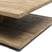 vermont dohányzóasztal részlet újrahasznosított tölgyfa felülettel