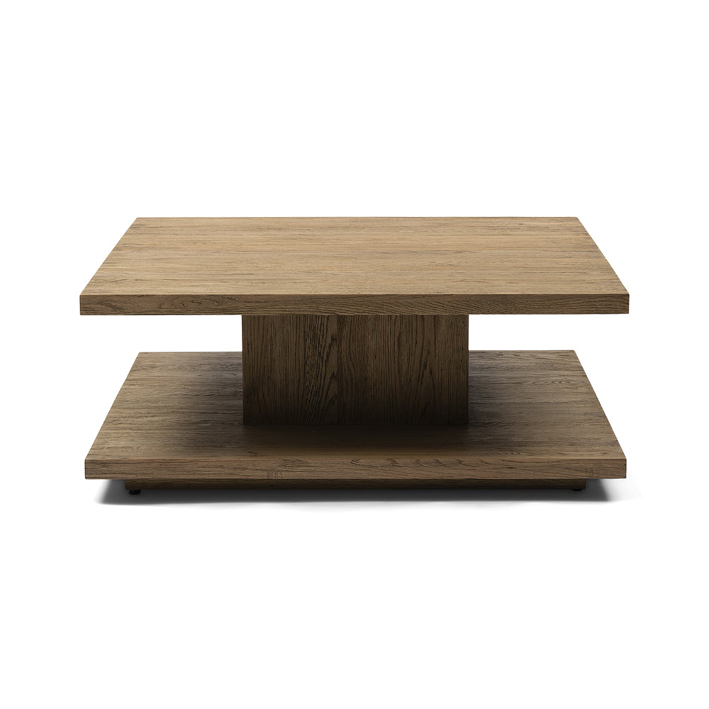 vermont tölgyfa dohányzóasztal 90 cm fehér háttéren minimalista design