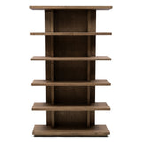 Vermont tölgyfa könyvespolc 200 cm, többszintes nyitott polcrendszer