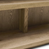 Vermont konzolasztal részlet, tömör tölgyfa polc és élkialakítás