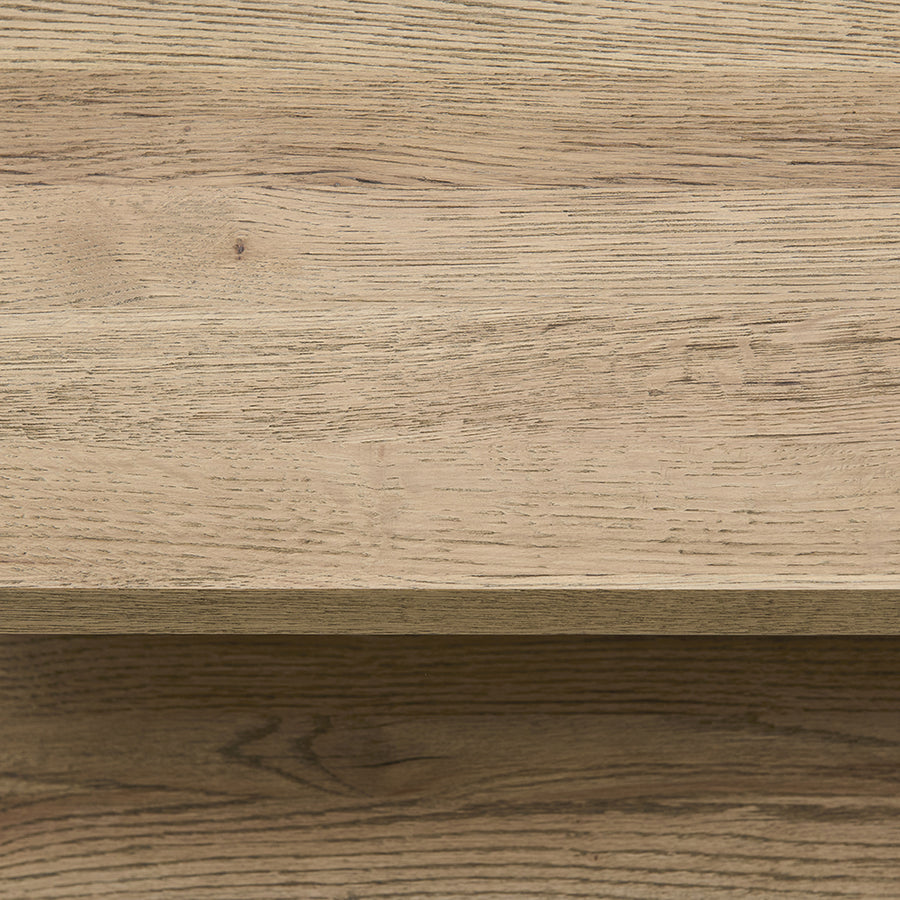 Vermont tölgyfa konzolasztal szerkezeti részlet, masszív polcos kialakítás