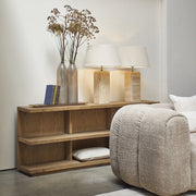 Vermont tölgyfa konzolasztal nappaliban, stílusos berendezésben