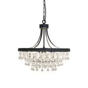 Versailles üvegcsillár 50 cm, bekapcsolt állapotban ragyogó fényjátékot adva