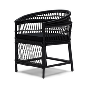 Victoria Falls fekete rattan szék enyhén oldalnézetből