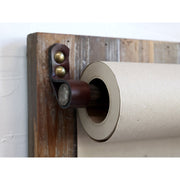 Újrahasznosított fából és bőrből készült, natúrszínű, falra helyezhető üzenőtábla