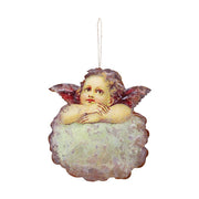 Függeszthető kialakítású fém angyal figura.