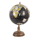 ATLAS MAIOR antik fekete földgömb fa talapzaton 33 cm