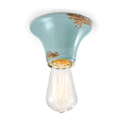 Antikolt felületű mázas kerámiából készült kézműves mennyezeti lámpa