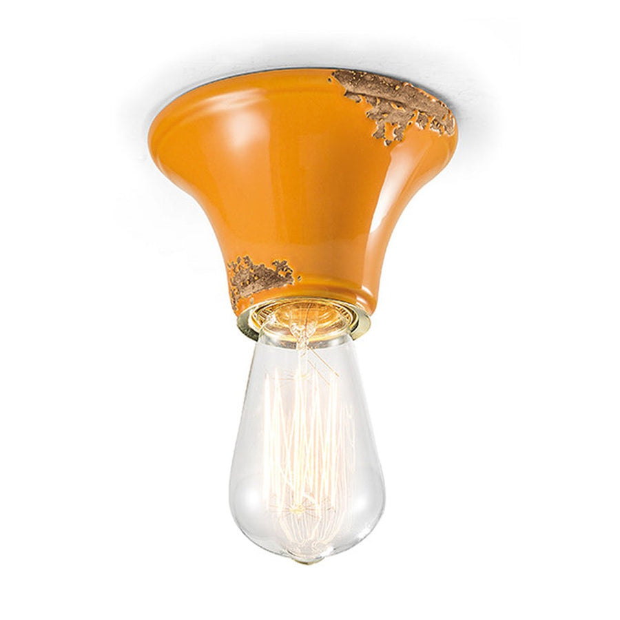 Antikolt felületű mázas kerámiából készült kézműves mennyezeti lámpa