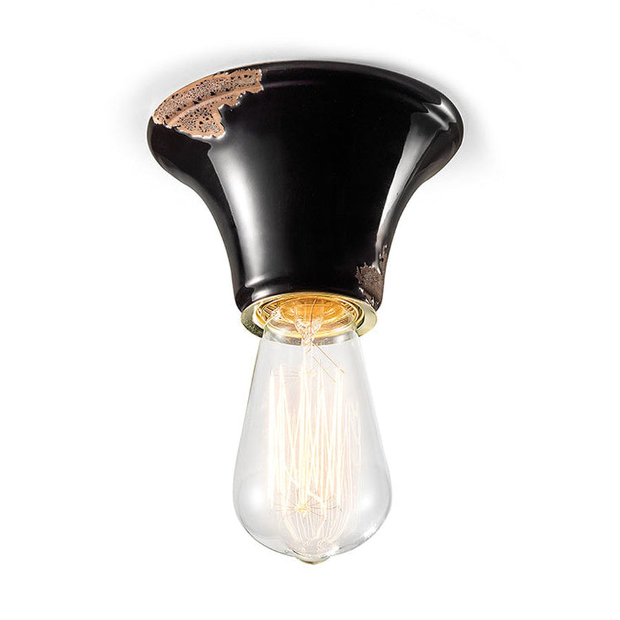 Antikolt felületű mázas kerámiából készült kézműves mennyezeti lámpa