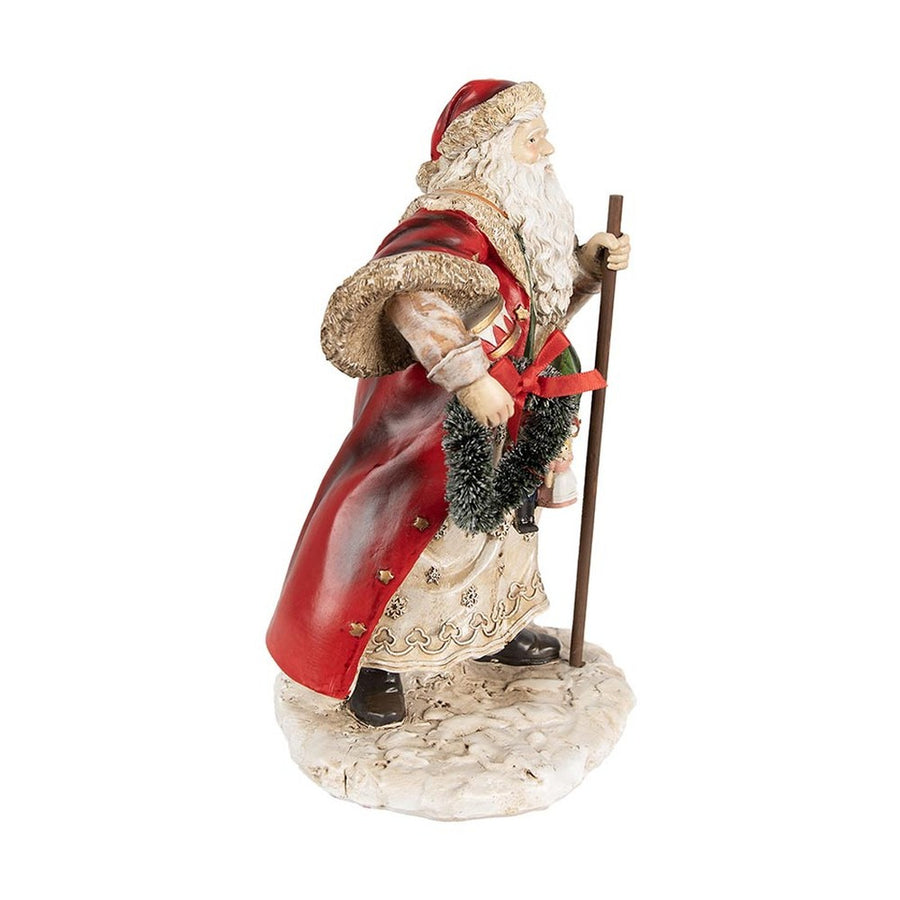 Viktoriánus stílusú, piros színű, karácsonyi Télapó figura.