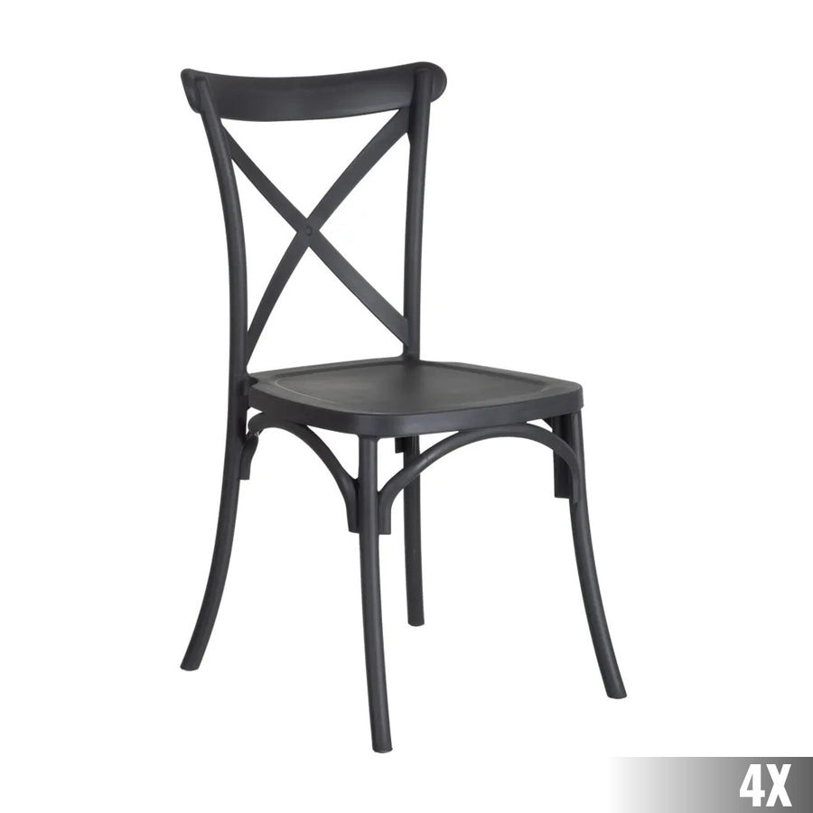 Sötétszürke műanyag bisztrószék.