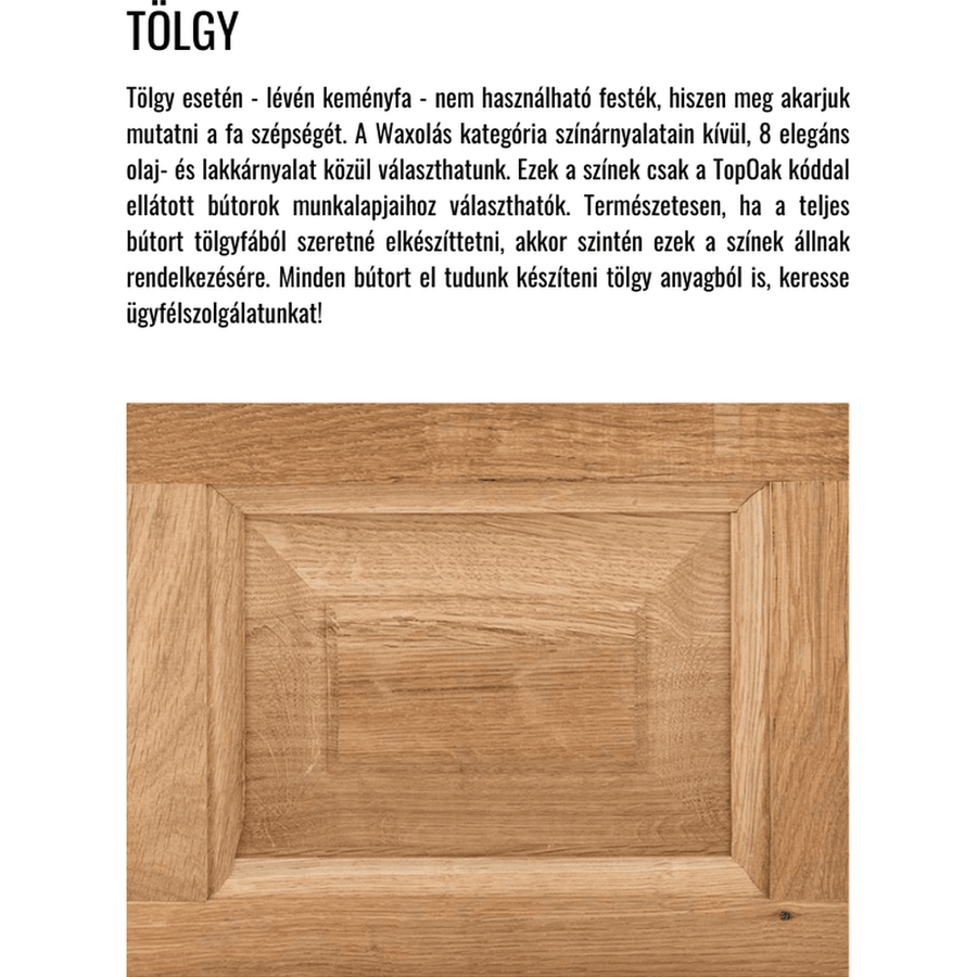 MAISON fenyőfa konyhaszekrény tölgyfalappal 92 cm