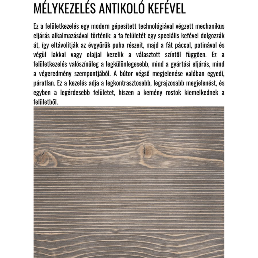 MAISON fenyőfa vitrin-könyvszekrény 210 cm