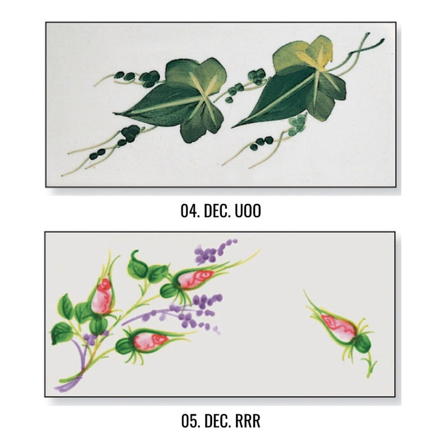 Festett kerámia díszítések.