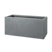 Fagyálló műgyantából készült, modern kortárs stílusú, beton hatású, antracitfekete színű kültéri ültetőláda szett .