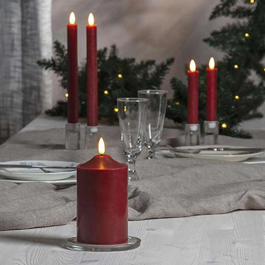 2 darabos valódi viaszból készült, bordó színű LED gyertya időzítővel.