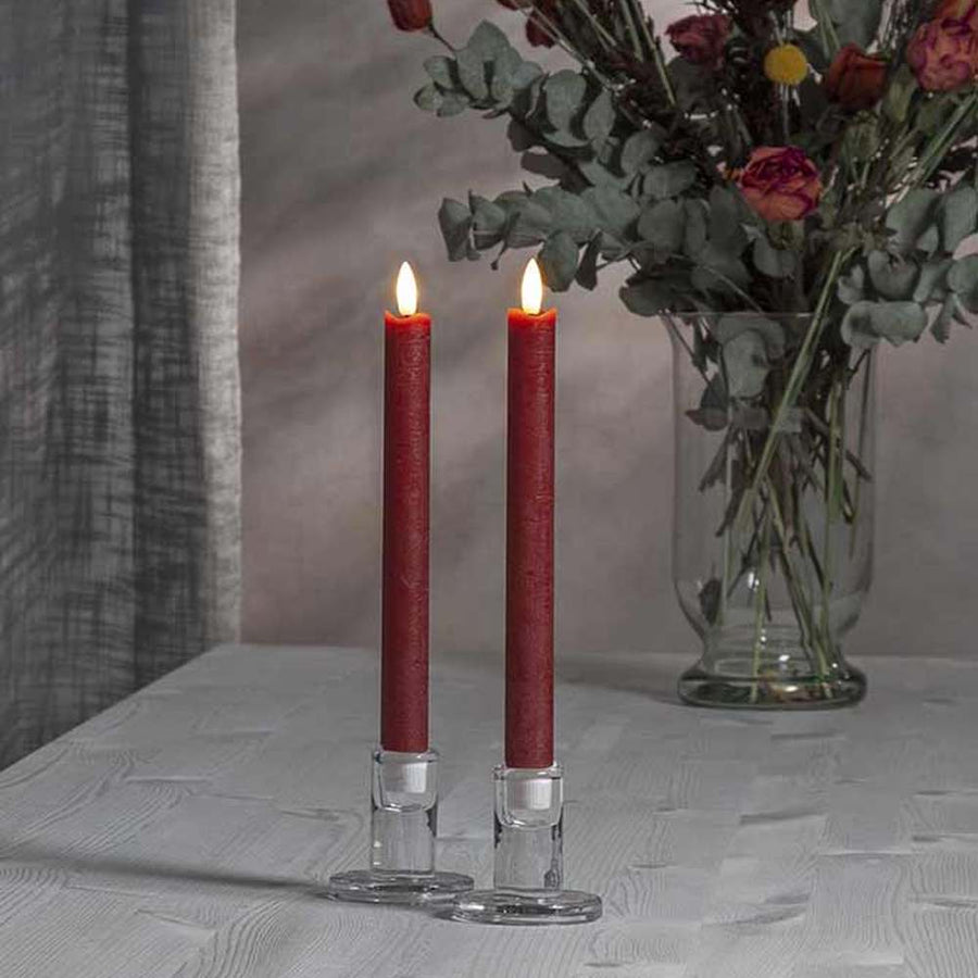 2 darabos valódi viaszból készült, bordó színű LED gyertya időzítővel.