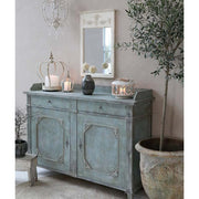 Prémium minőségű, vidéki, provanszi stílusú, nagyméretű, 42 és 52 cm átmérőjű, antikolt, patinás felületű anduze ihletésű fém kaspószett