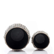 Kortárs, modern stílusú, dombormintás felületű, réz színű, nagyméretű 2 darabos fém kaspószett