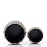 Kortárs, modern stílusú, dombormintás felületű, réz színű, nagyméretű 2 darabos fém kaspószett