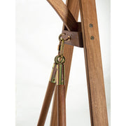 Akácfából készült, 185 cm hosszú és 188 cm magas, kétszemélyes kerti hintaágy.