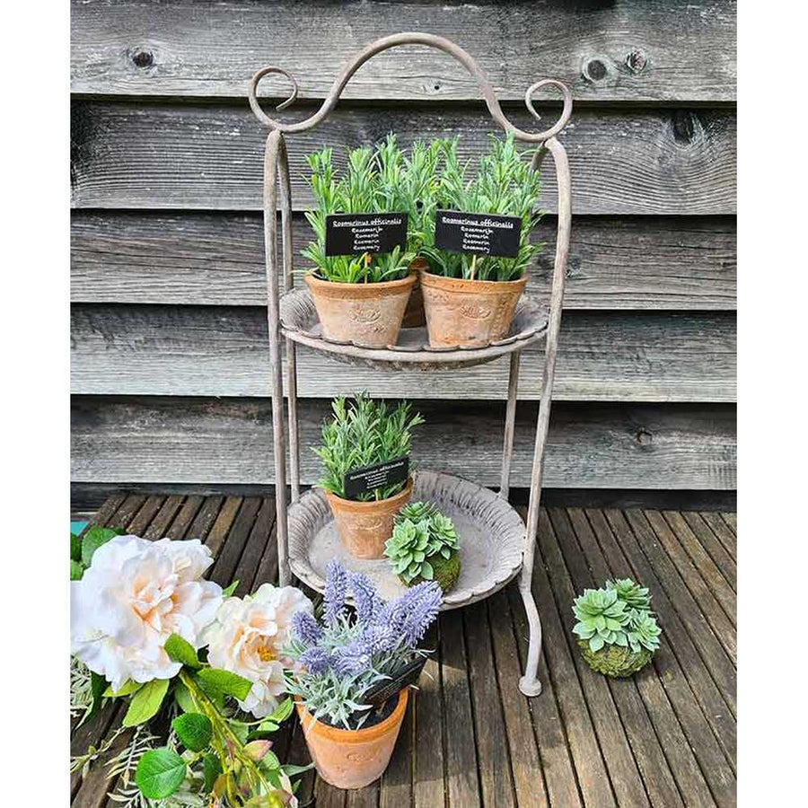 Vintage stílusú, 2 szintes fém kínáló