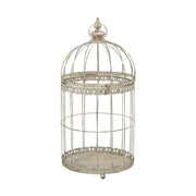 Nagyméretű, 34, 49 és 56 cm magas, antik szürke színű patinás fémből készült vintage kalitkaszett