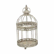 Nagyméretű, 34, 49 és 56 cm magas, antik szürke színű patinás fémből készült vintage kalitkaszett