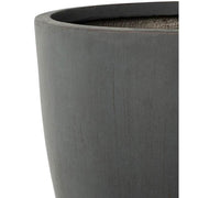 Prémium minőségű, nagyméretű, 34, 42 és 50 cm átmérőjű, fagyálló műgyantából készült, modern kortárs stílusú, beton hatású, antracit fekete színű kültéri kaspószett