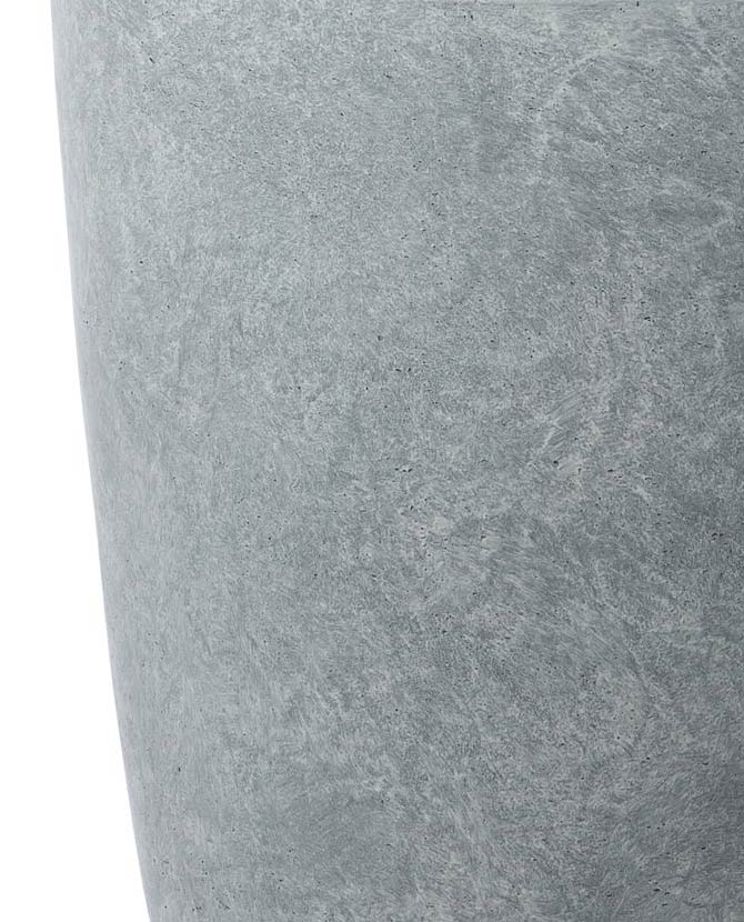 Prémium minőségű, nagyméretű, 34, 42 és 50 cm átmérőjű, fagyálló műgyantából készült, modern kortárs stílusú, beton hatású, szürke színű kültéri kaspószett 