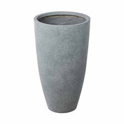 Prémium minőségű, óriás méretű, 60, 80 és 100 cm magas, fagyálló műgyantából készült, modern kortárs stílusú, kő hatású, szürke színű kültéri kaspószett